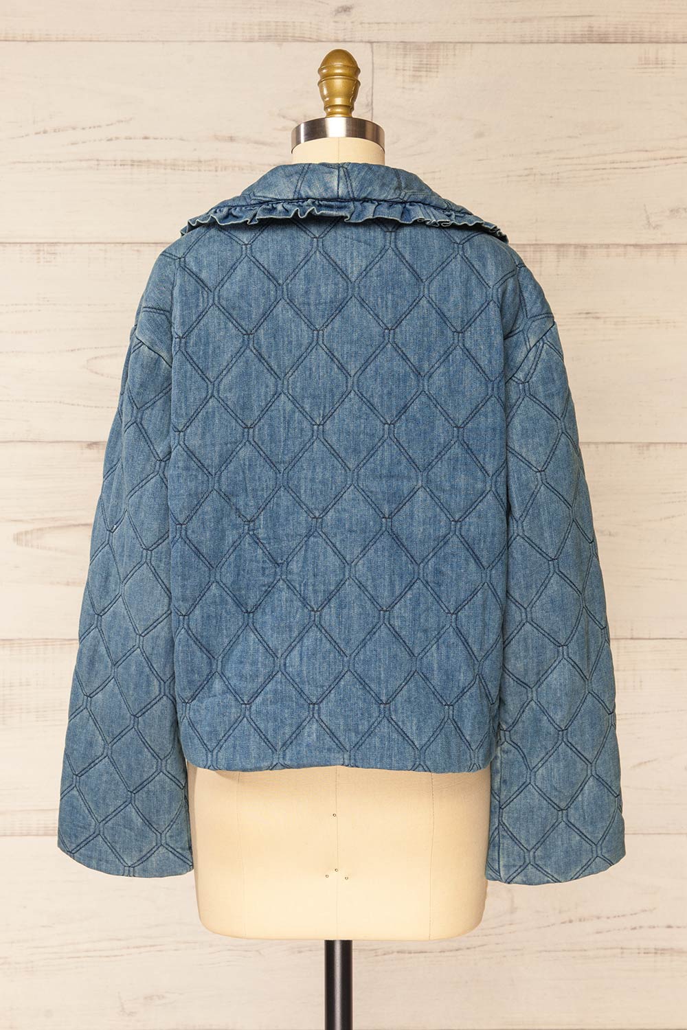 Mcfarland Button-up Denim Quilted Jacket | La petite garçonne   back view