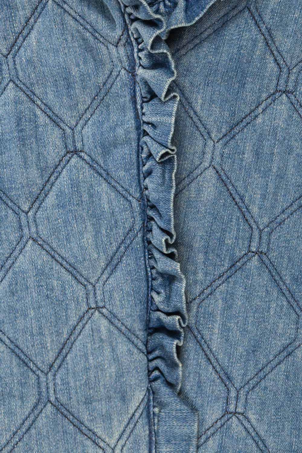 Mcfarland Button-up Denim Quilted Jacket | La petite garçonne  fabric 