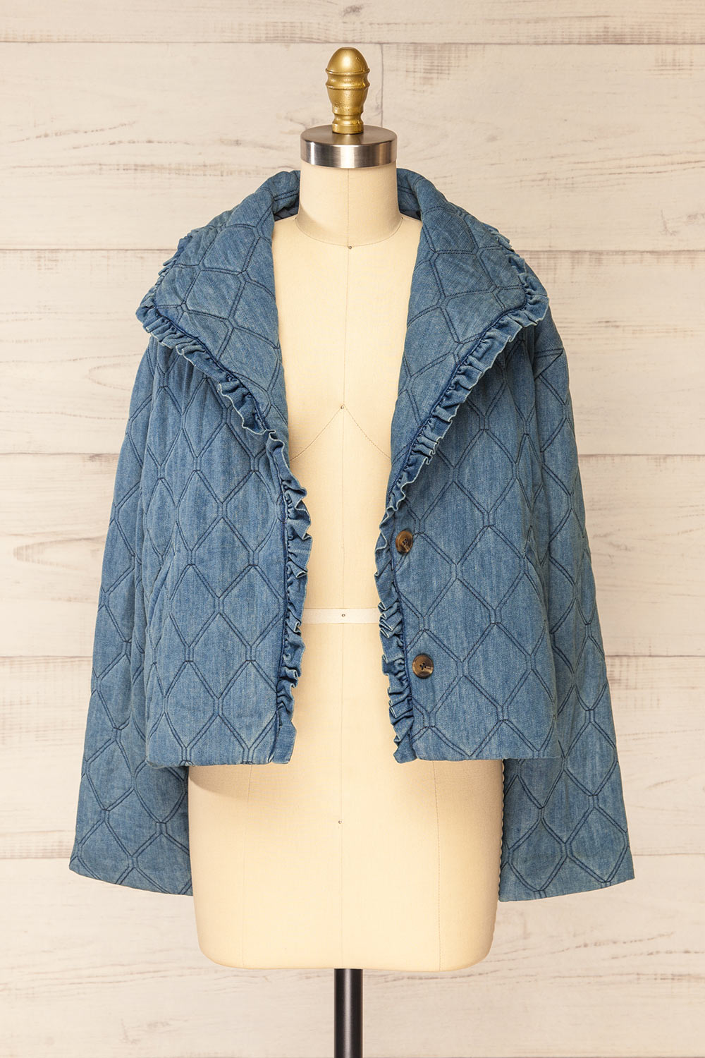 Mcfarland Button-up Denim Quilted Jacket | La petite garçonne  open view