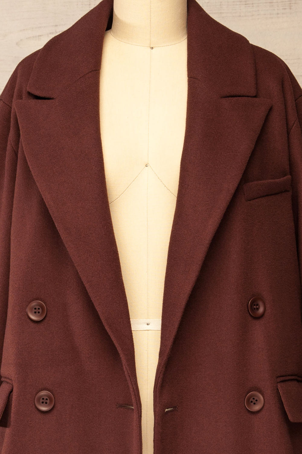 Mchinji Long Brown Felt Coat | La petite garçonne open