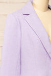 McMurray Lilac Textured Blazer w/ Square Buttons | La petite garçonne side