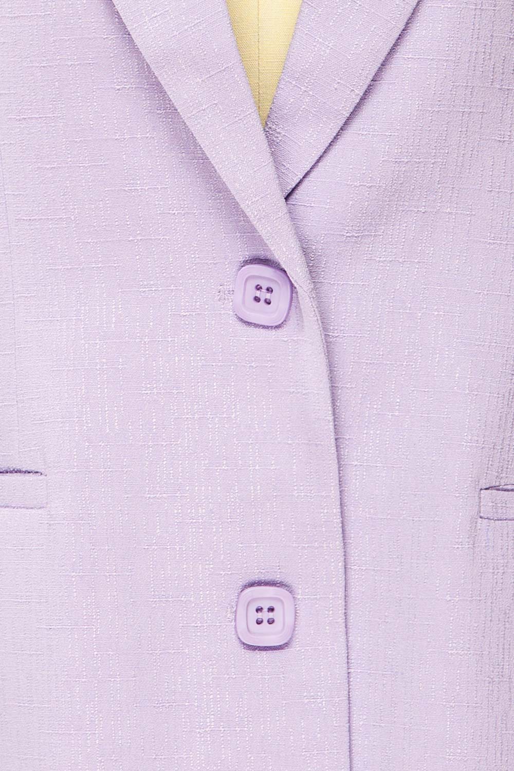 McMurray Lilac Textured Blazer w/ Square Buttons | La petite garçonne fabric 