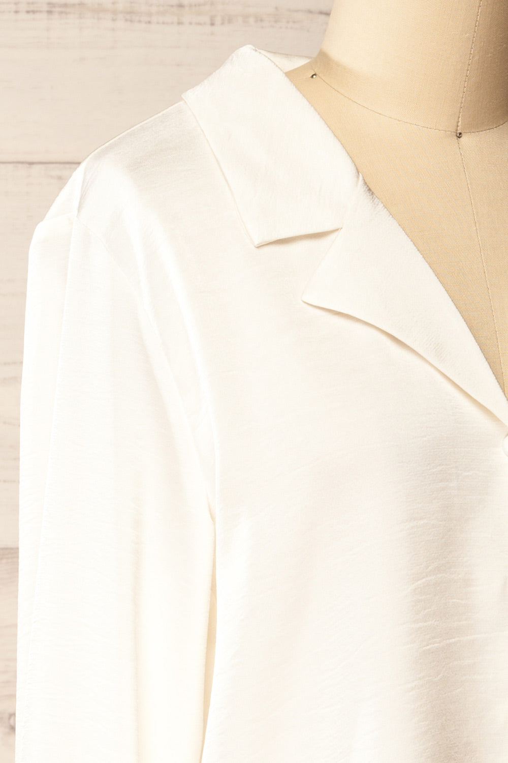 Medan Ivory Buttoned-Up Satin Blouse | La petite garçonne side