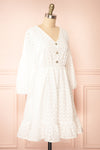 Meeshell White Babydoll Dress w/ Floral Embroidery | Boutique 1861 side view