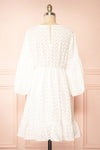 Meeshell White Babydoll Dress w/ Floral Embroidery | Boutique 1861 back view