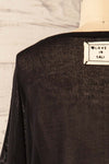 Melbourne Black Sheer Long Sleeve Top | La petite garçonne back close-up