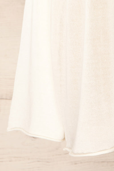 Melbourne Ivory Sheer Long Sleeve Top | La petite garçonne bottom close-up