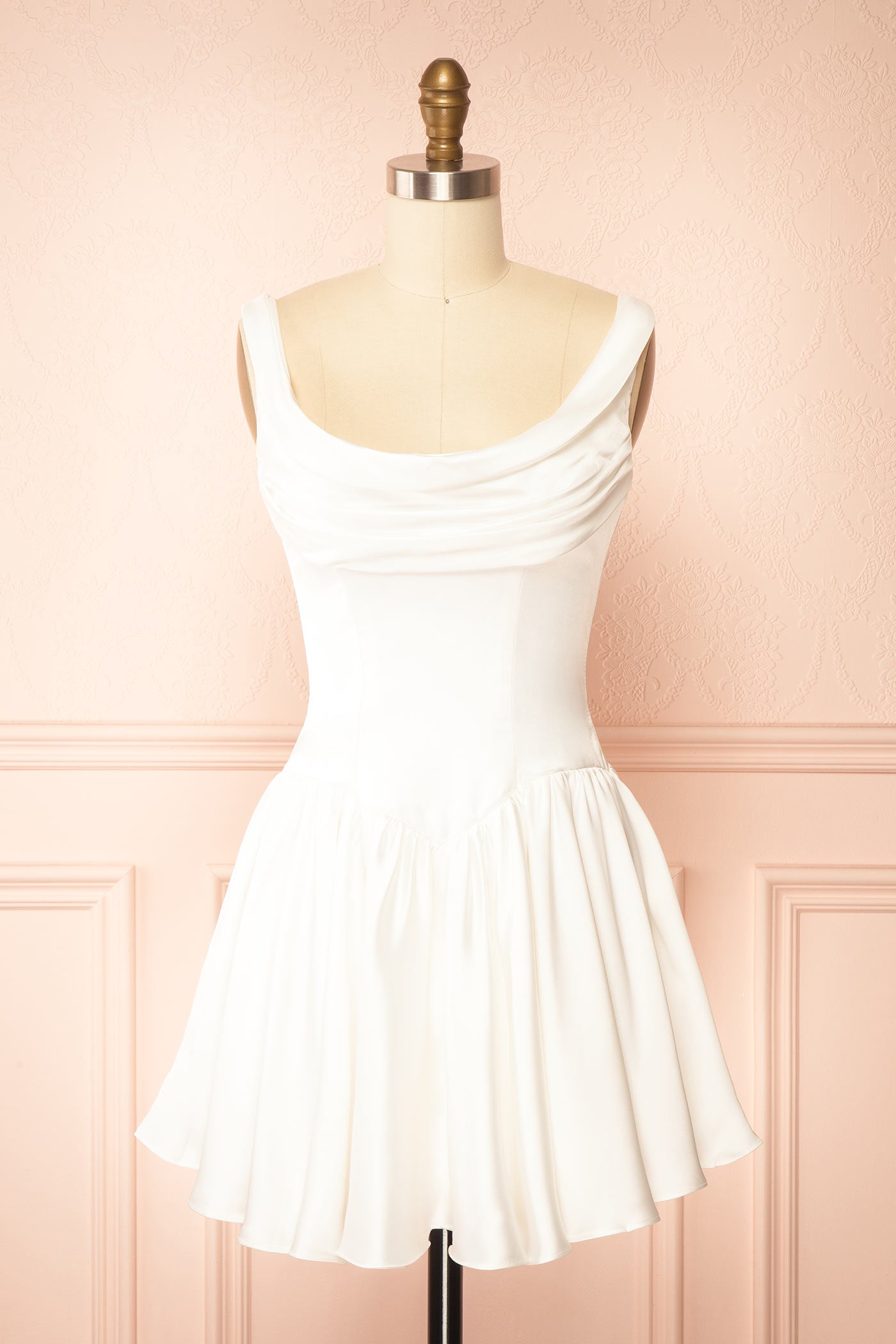 Melewen | White Satin Short Corset Dress
