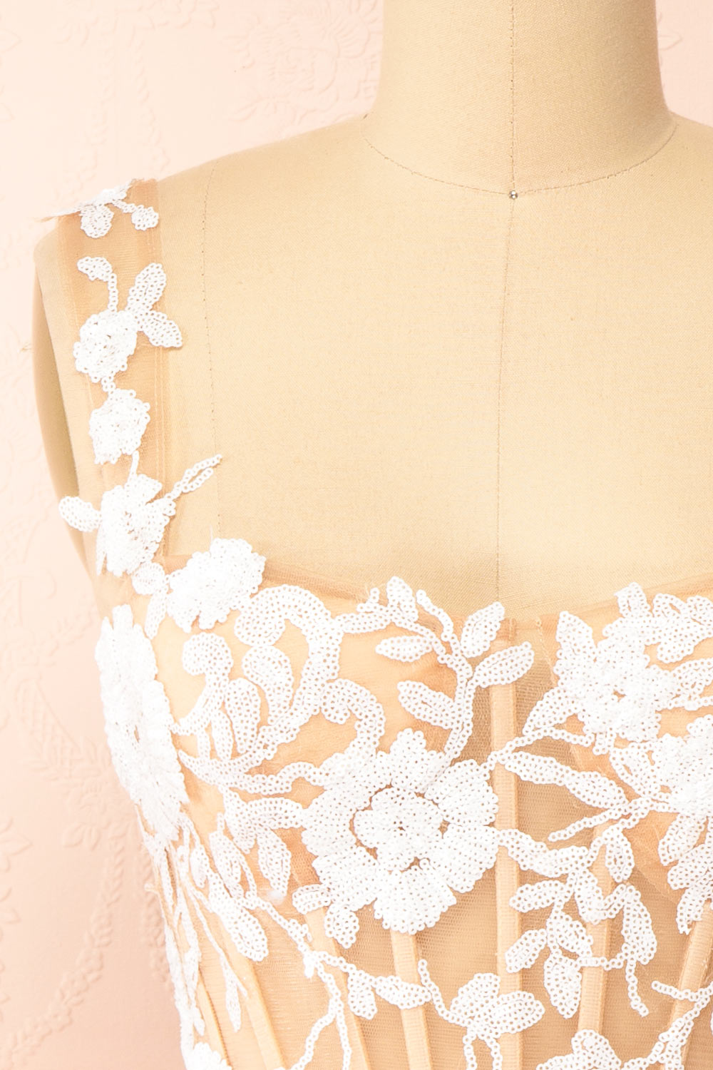 Melvina Short A-Line Dress w/ Sequin Flowers | Boudoir 1861 front