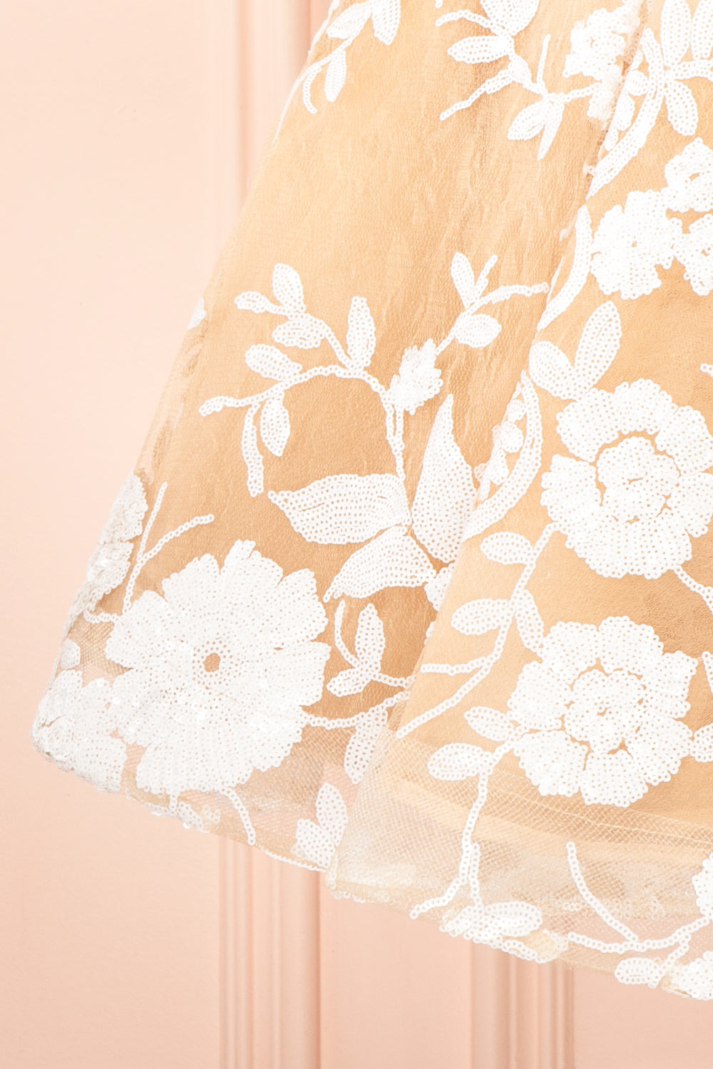 Melvina Short A-Line Dress w/ Sequin Flowers | Boudoir 1861 bottom
