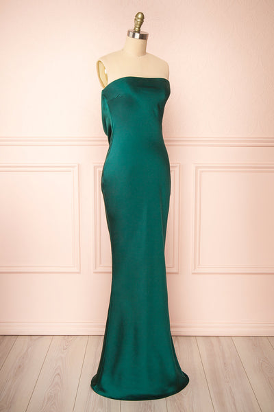 Melya Green Mermaid Maxi Dress w/ Open Back | Boutique 1861 side view