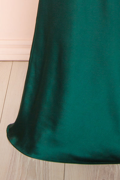 Melya Green Mermaid Maxi Dress w/ Open Back | Boutique 1861 bottom