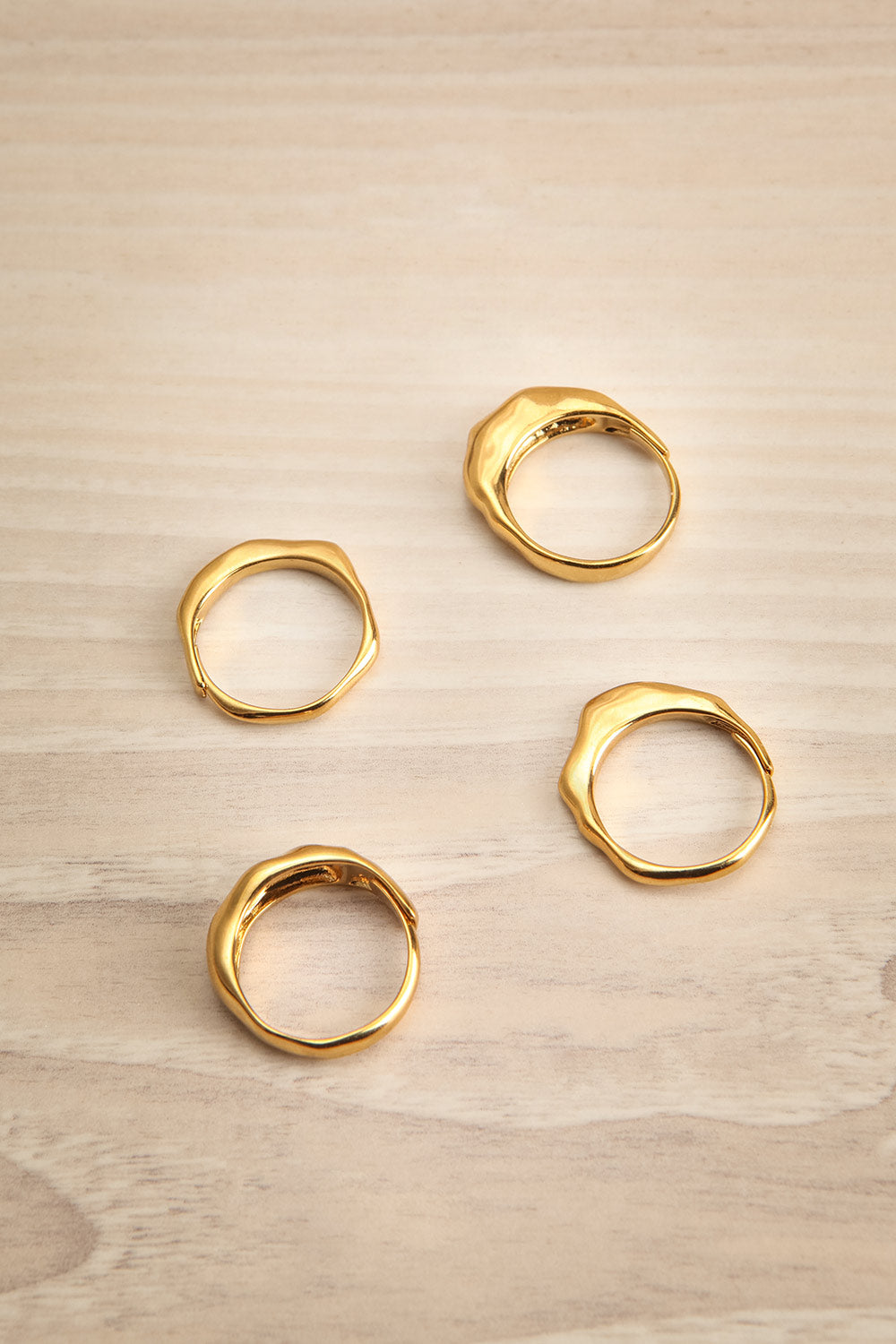 Menen Gold Set of 4 Adjustable Rings | La petite garçonne