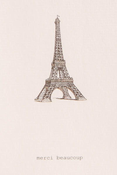 Merci Beaucoup Tour Eiffel Small Greeting Card | Maison garçonne close-up