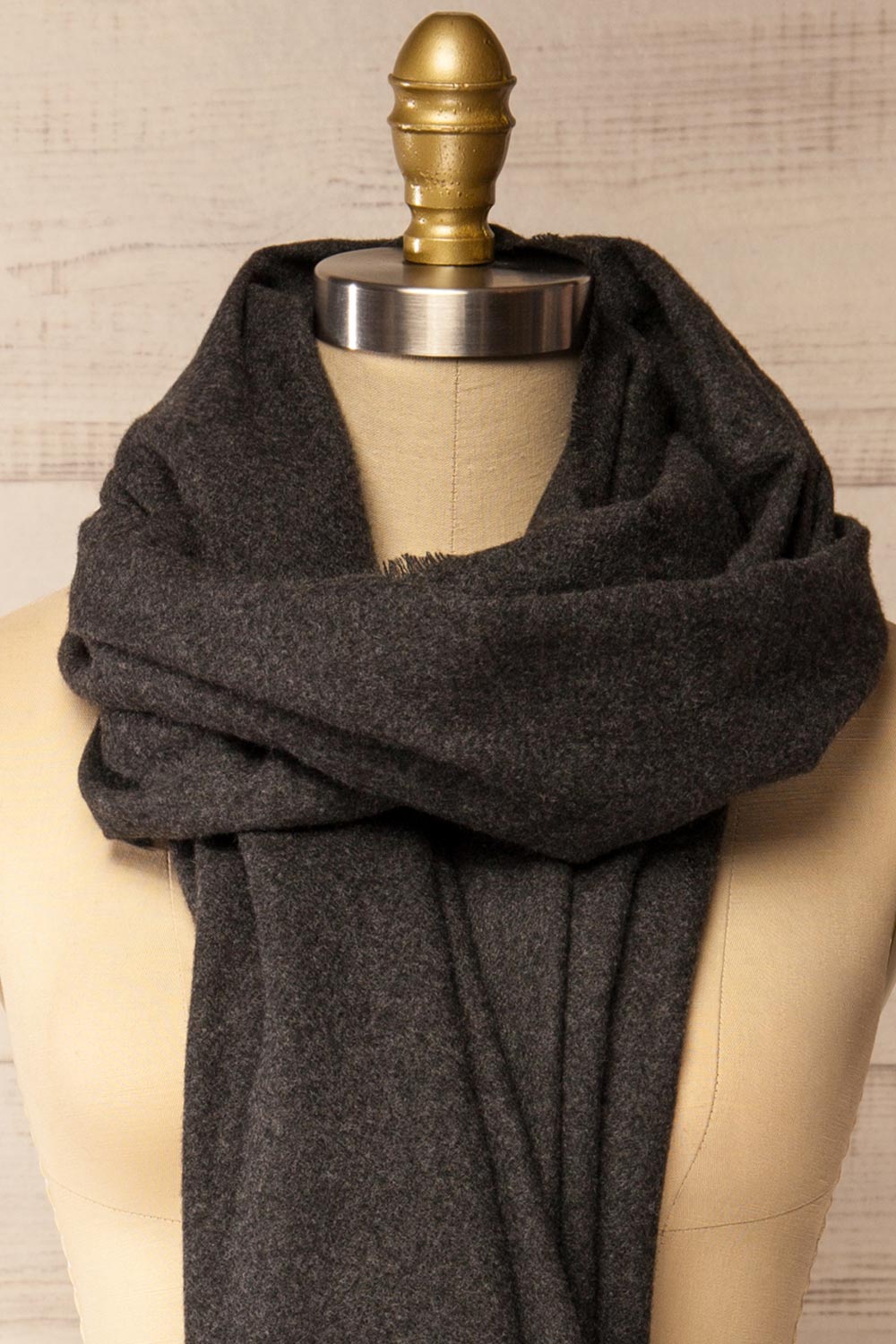 Mercure Charcoal Soft Woven Scarf | La petite garçonne front knot 