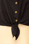 Merempah Black Crop Top w/ Front Tie | La petite garçonne bottom