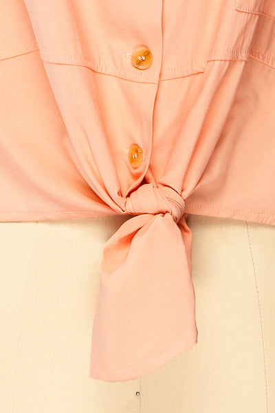 Merempah Orange Crop Top w/ Front Tie | La petite garçonne bottom