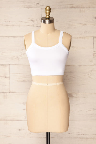 Somensac White | Ribbed Camisole w/ Lace Trim