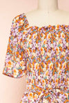 Merla Orange Floral Jumpsuit w/ Belt | Boutique 1861 front close-up
