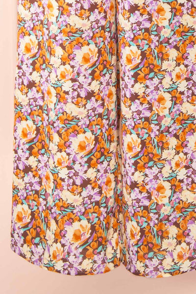 Merla Orange Floral Jumpsuit w/ Belt | Boutique 1861  bottom