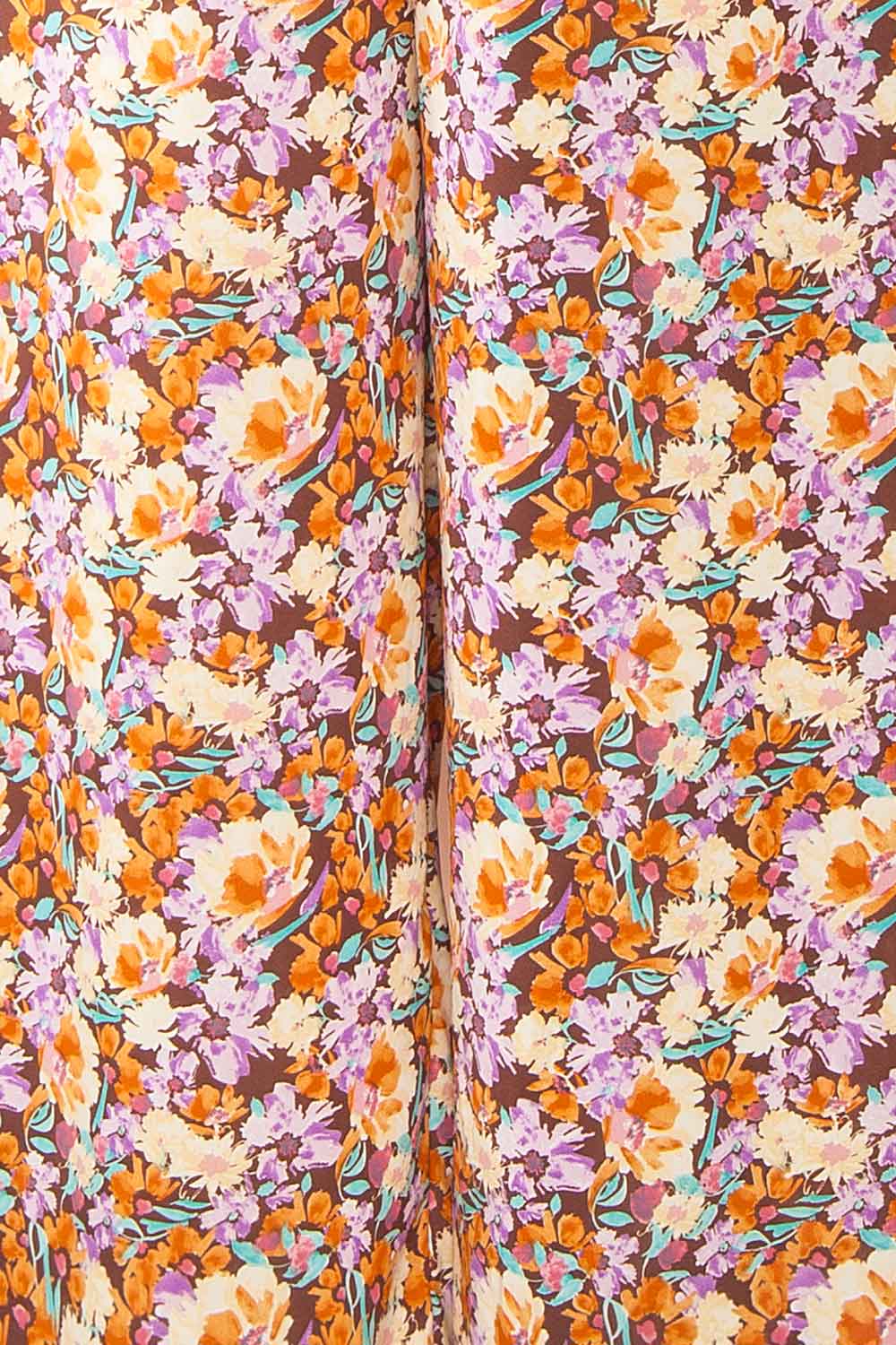 Merla Orange Floral Jumpsuit w/ Belt | Boutique 1861 fabric
