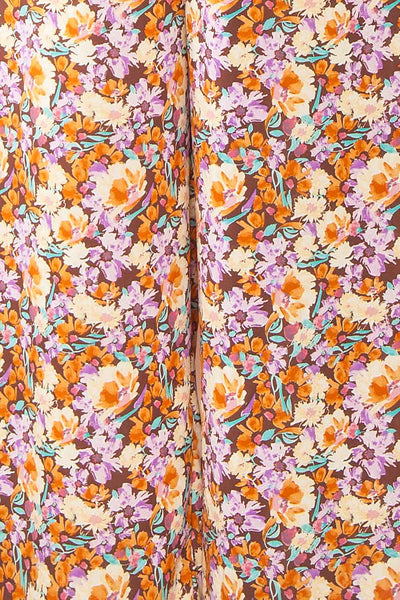 Merla Orange Floral Jumpsuit w/ Belt | Boutique 1861 fabric