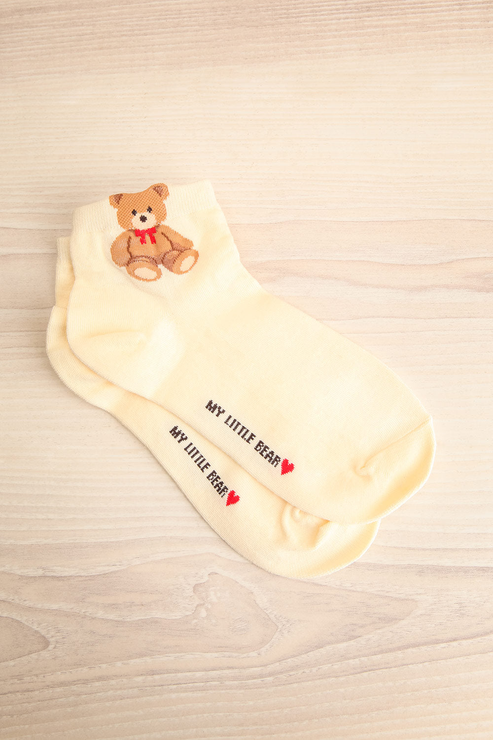Meshka Ivory Teddy Bear Ankle Socks | Boutique 1861 