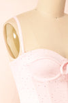Messalina Pink Cropped Corset Top w/ Tie-Up Bow | Boutique 1861 side close-up