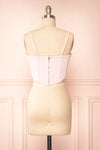 Messalina Pink Cropped Corset Top w/ Tie-Up Bow | Boutique 1861 back view