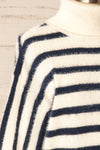 Mhatelot Stripped Fuzzy Sweater | La petite garçonne side close-up