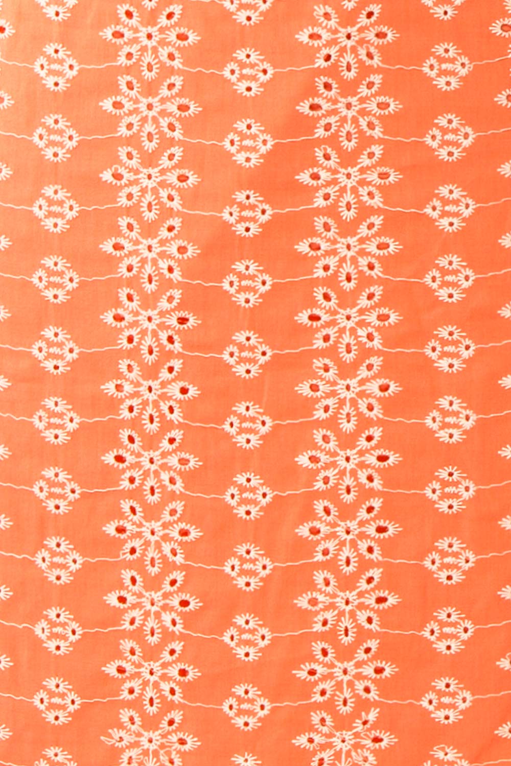 Midge Tie-Back Short Coral Openwork Dress | Boutique 1861 fabric