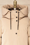 Mikaila Ivory Knee-Length Quilted Jacket | La petite garçonne front close-up