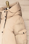 Mikaila Ivory Knee-Length Quilted Jacket | La petite garçonne side close-up