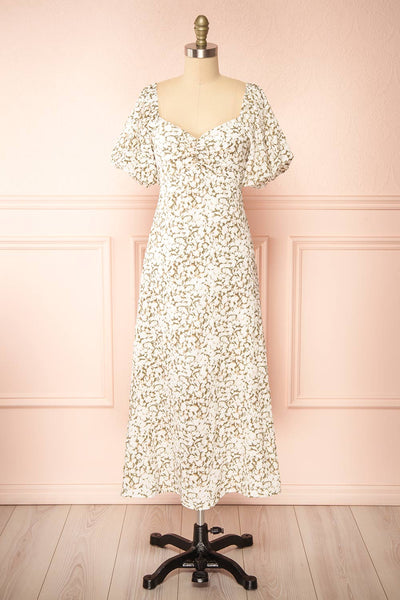 Mikaru White Floral A-Line Dress | Boutique 1861 front view