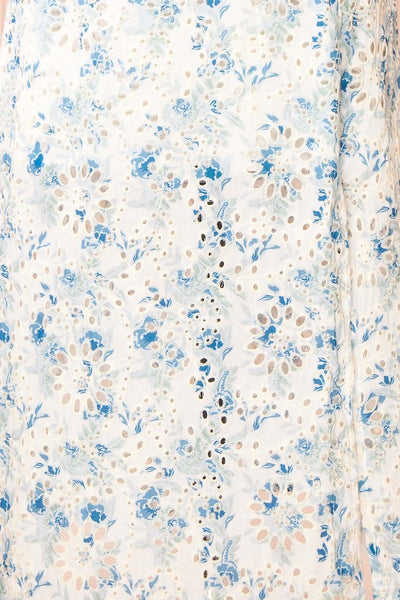 Mikka Floral Openwork Midi Halter Dress | Boutique 1861 texture