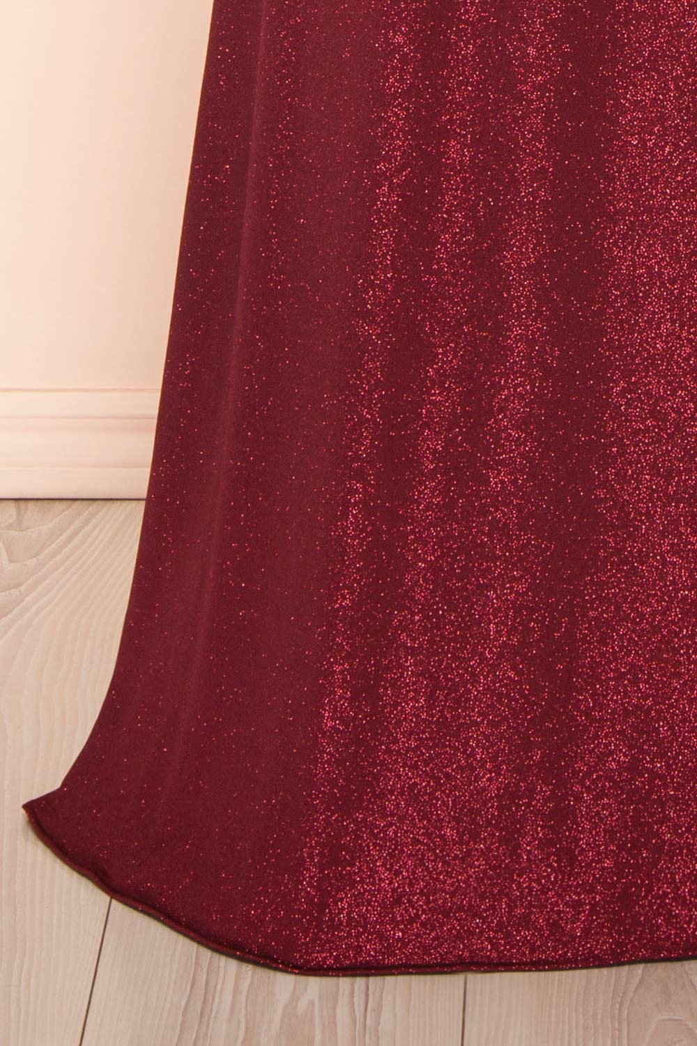 Milah Burgundy Glittery Mermaid Maxi Dress | Boutique 1861 bottom