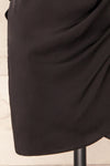 Milanoa Black Short Satin Dress w/ Cape | Boutique 1861  bottom