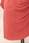 Milanoa Dark Pink Short Satin Dress w/ Cape | Boutique 1861  bottom