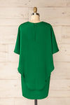 Milanoa Green Short Satin Dress w/ Cape | Boutique 1861 back view