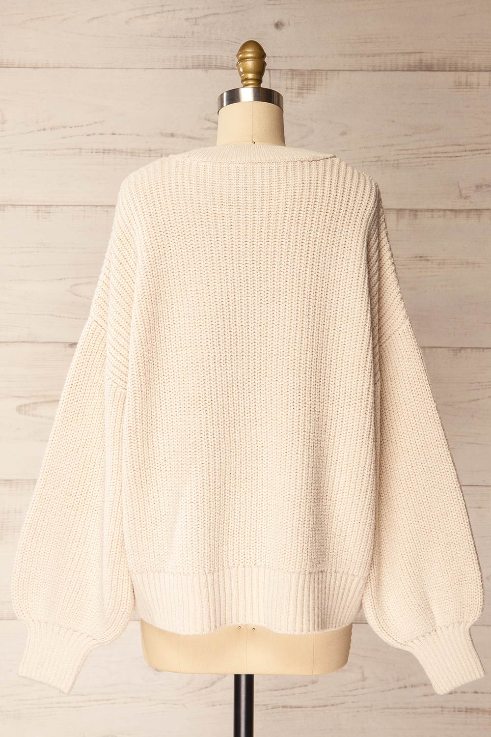 Mildura Beige Knit Sweater with Fringes | La petite garçonne back view
