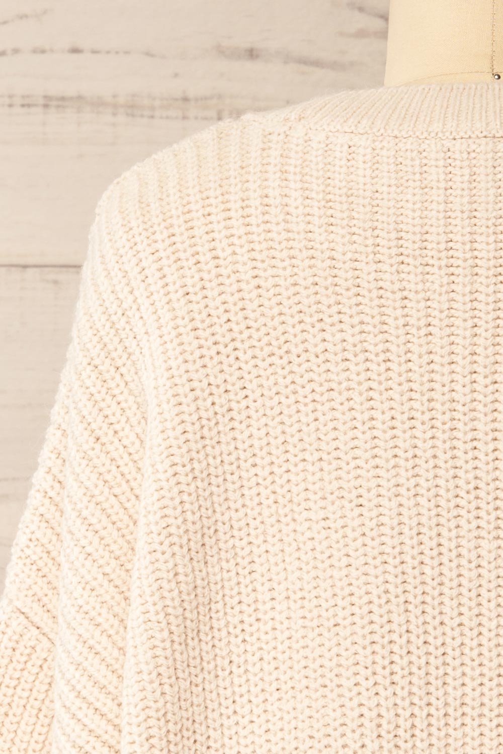 Mildura Beige Knit Sweater with Fringes | La petite garçonne back