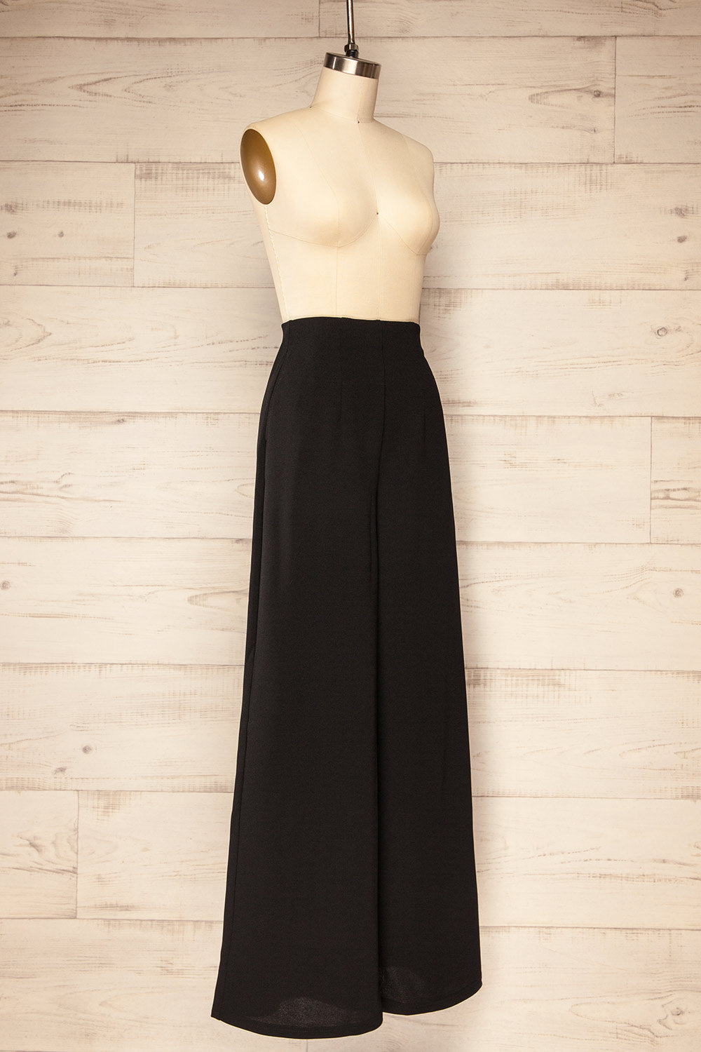 Minasia Black High-Waisted Wide Leg Pants | La petite garçonne side view