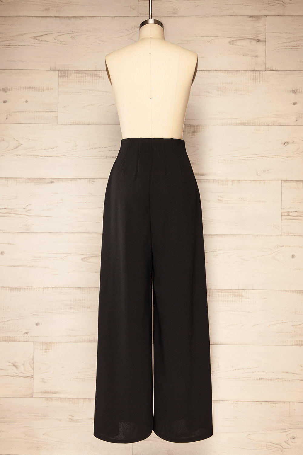 Minasia Black High-Waisted Wide Leg Pants | La petite garçonne back view