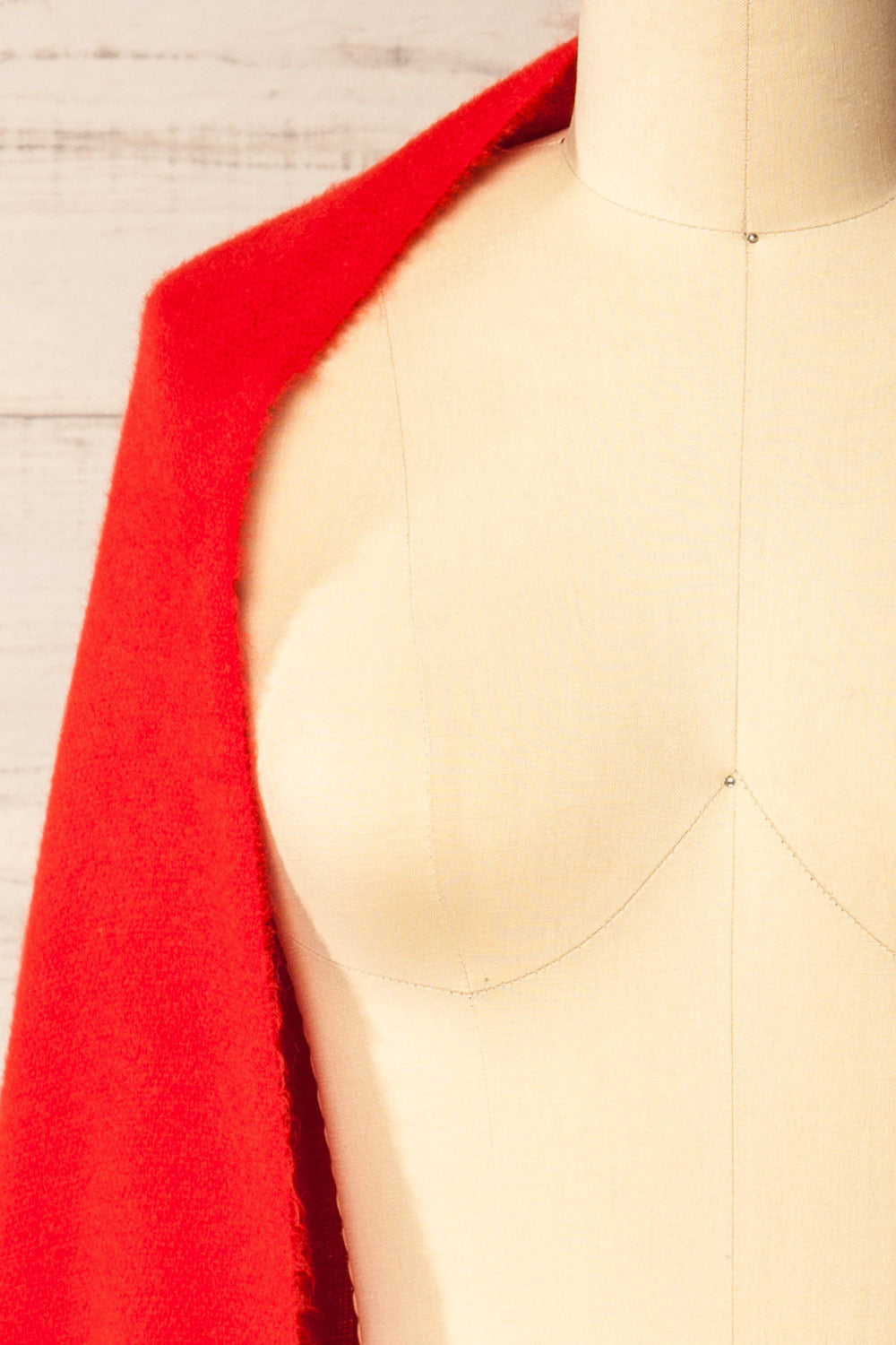 Minet Red Fuzzy Knit Scarf | La petite garçonne shawl