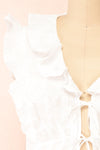 Minjae White Sleeveless Top w/ Ruffles | Boutique 1861 front