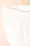Minjae White Sleeveless Top w/ Ruffles | Boutique 1861 back