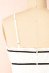 Minnie White Top w/ Black Ribbons | Boutique 1861 back close-up