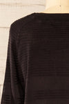 Mirando Black Thin Knit Striped Sweater | La petite garçonne back close-up
