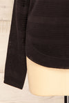 Mirando Black Thin Knit Striped Sweater | La petite garçonne sleeve