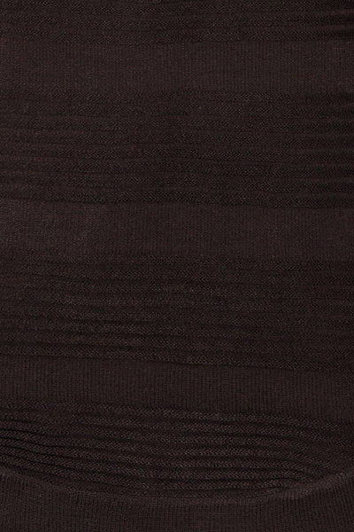 Mirando Black Thin Knit Striped Sweater | La petite garçonne fabric